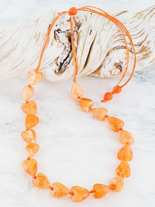 Resin Heart Necklace BB6400