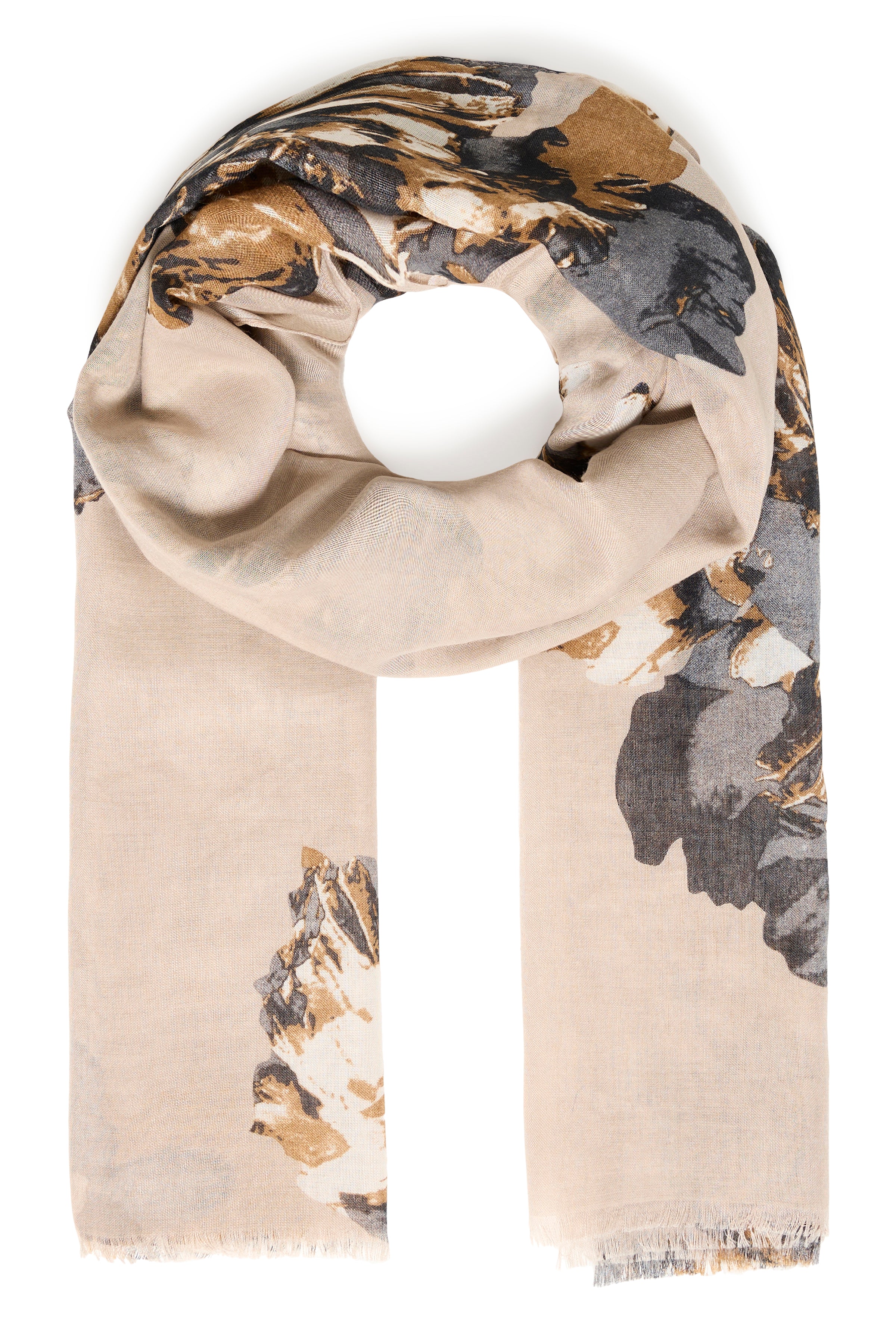 B young Bywallam Scarf Mega Floral-Scarf-White finn