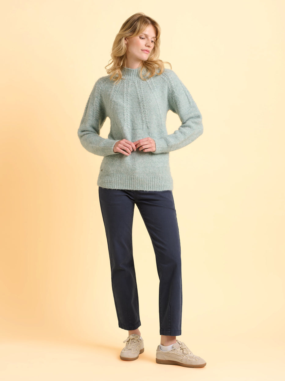 Brakeburn Mist Jumper-Knitwear-White finn