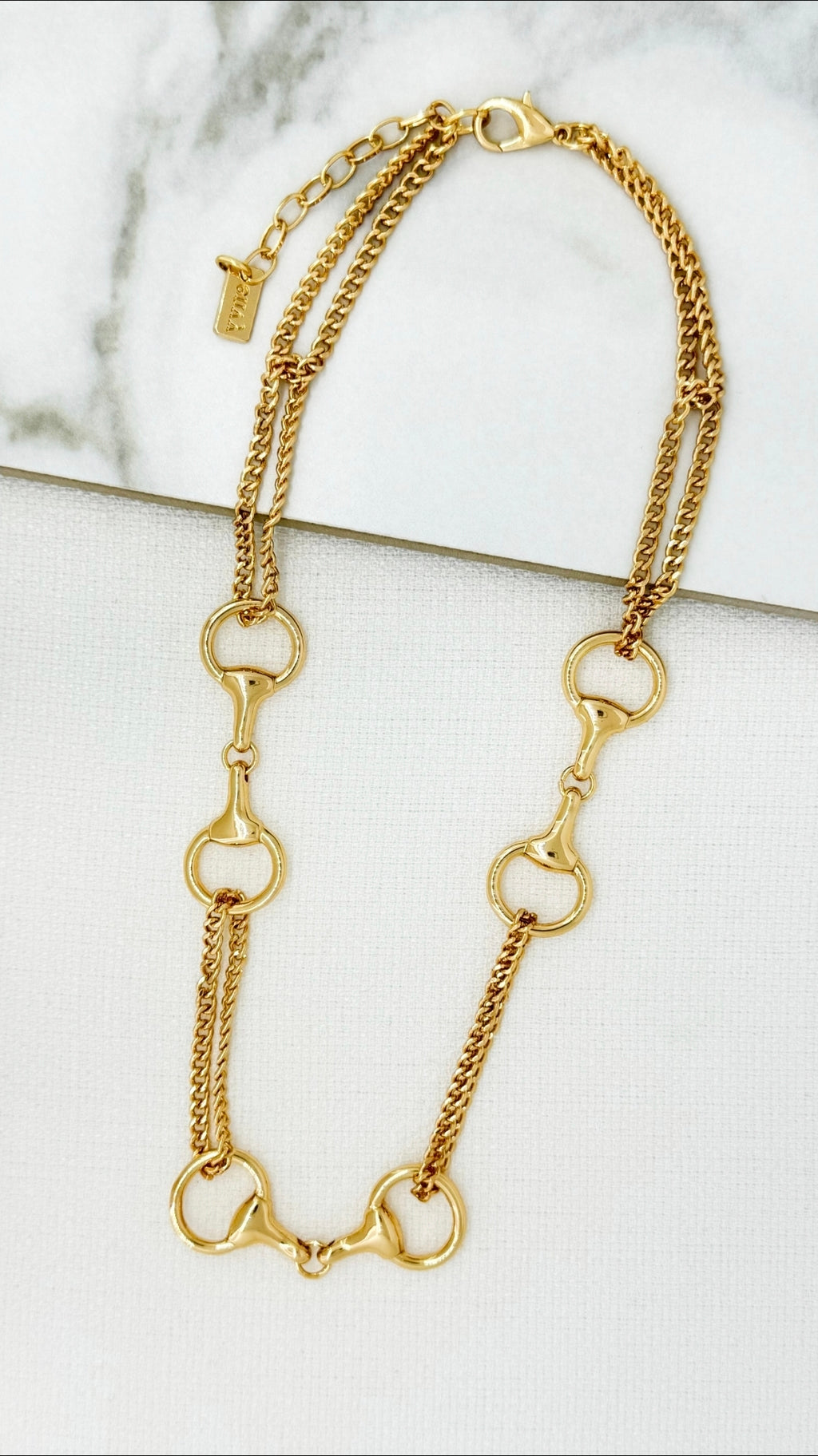 Envy 4872 Short chain necklace with softbit design-Envy-White finn