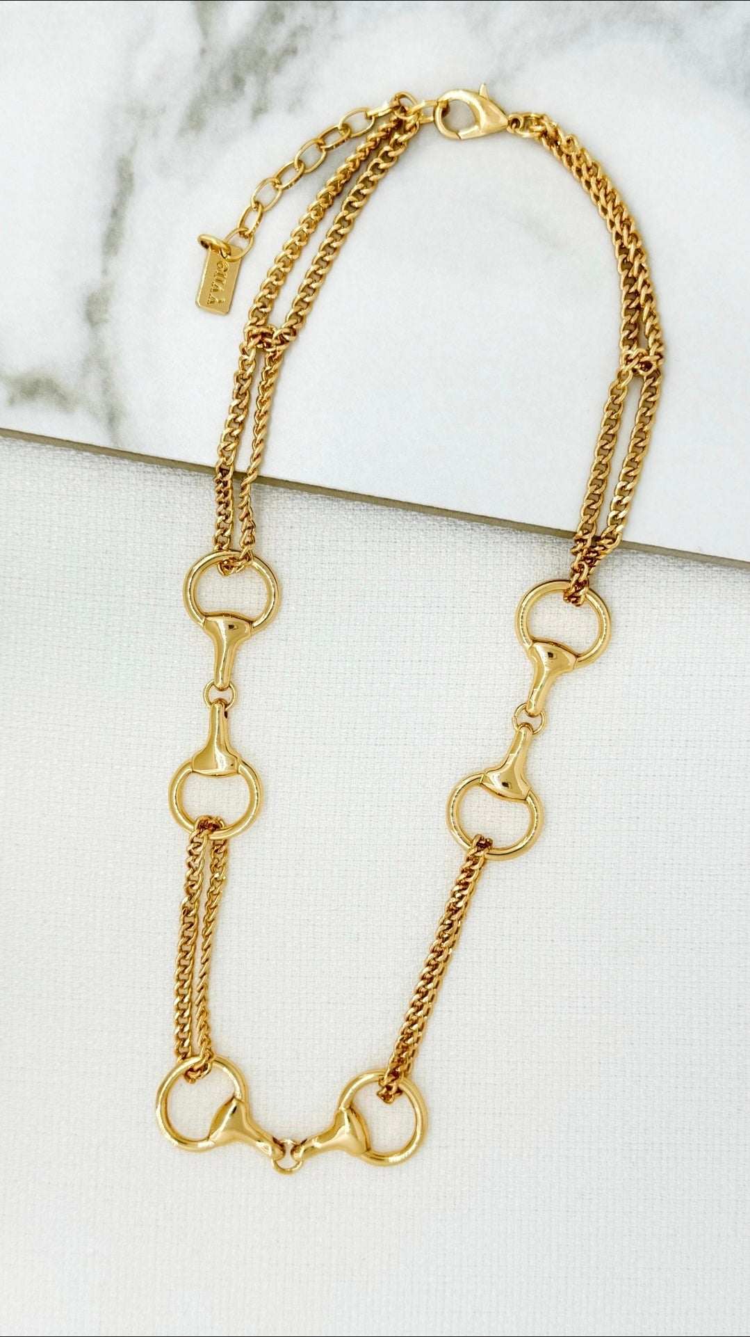 Envy 4872 Short chain necklace with softbit design-Envy-White finn