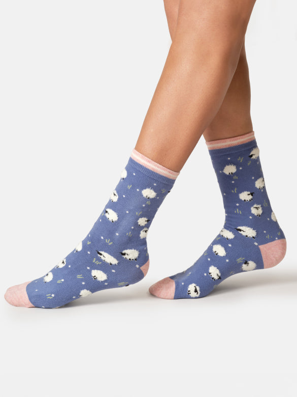 Thought Fluffy Grazing Sheep Socks in a Box