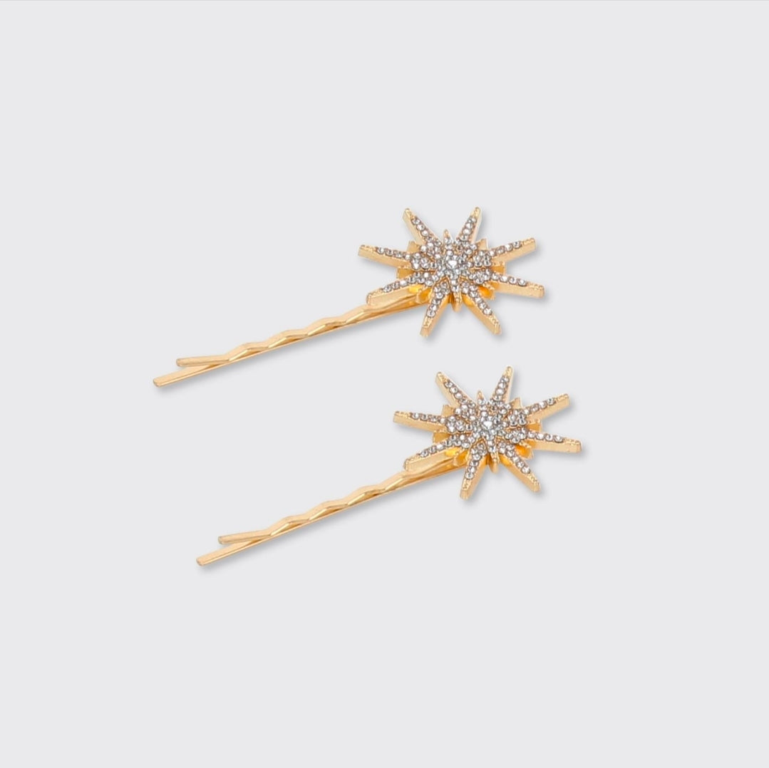 Millie Mae Crystal Set of 2 Hair Clips - Diamond-Forever England-White finn