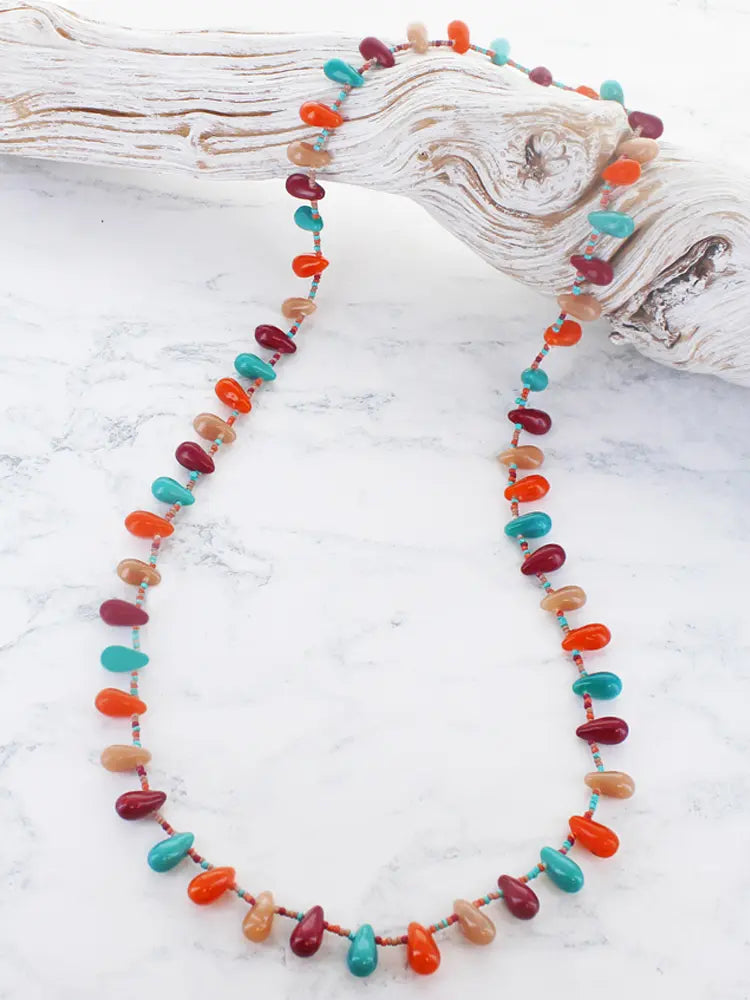 LONG GLASS BEAD NECKLACE DC1608