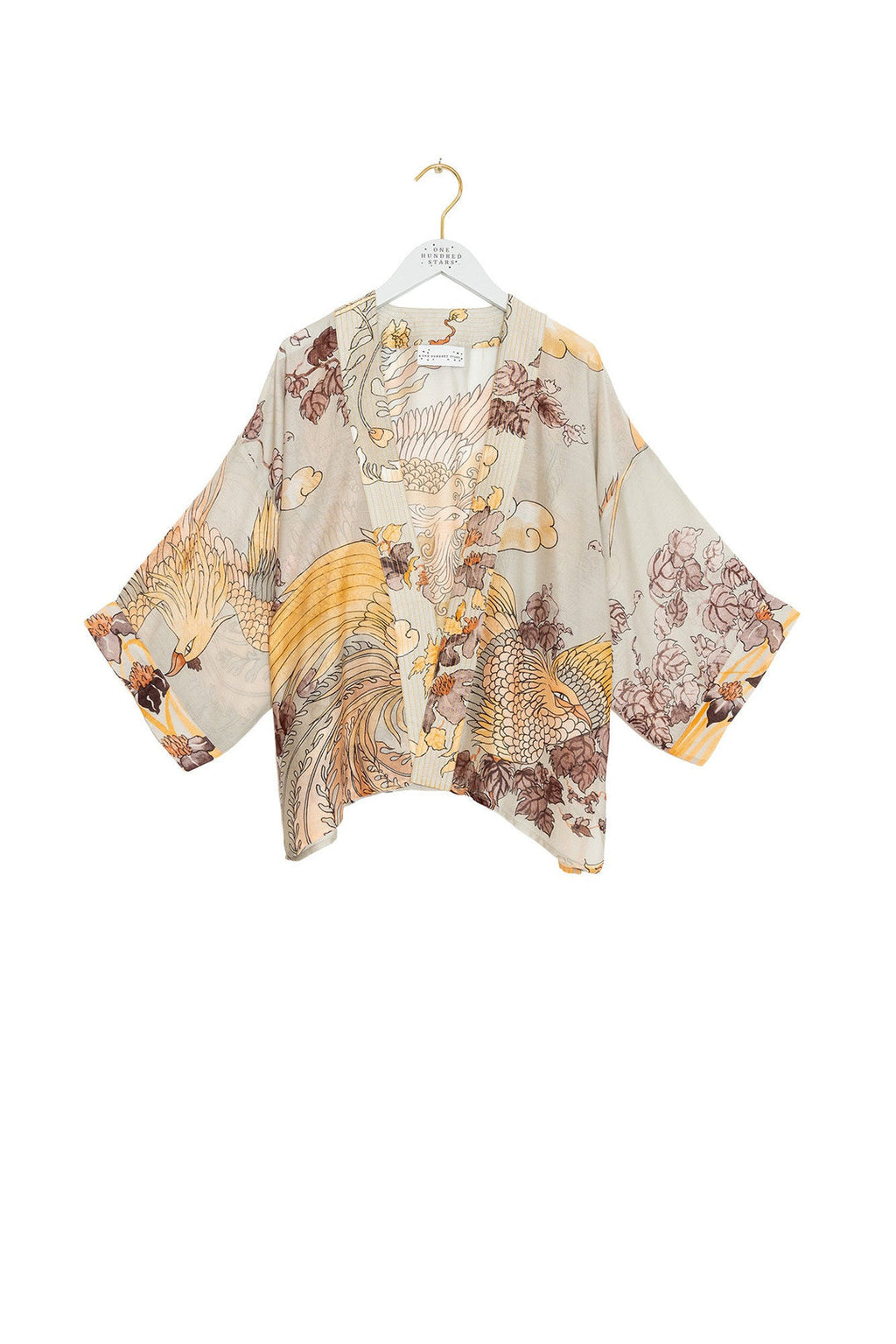 One Hundred Stars Phoenix Grey Kimono