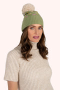 Powder Willow Ditsy Flower Pompom Hat, Sage-Hat-White finn