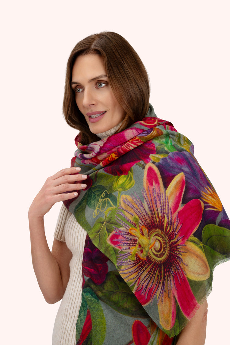 Powder Wool Wrap Scarf - Winter Iris, Icee