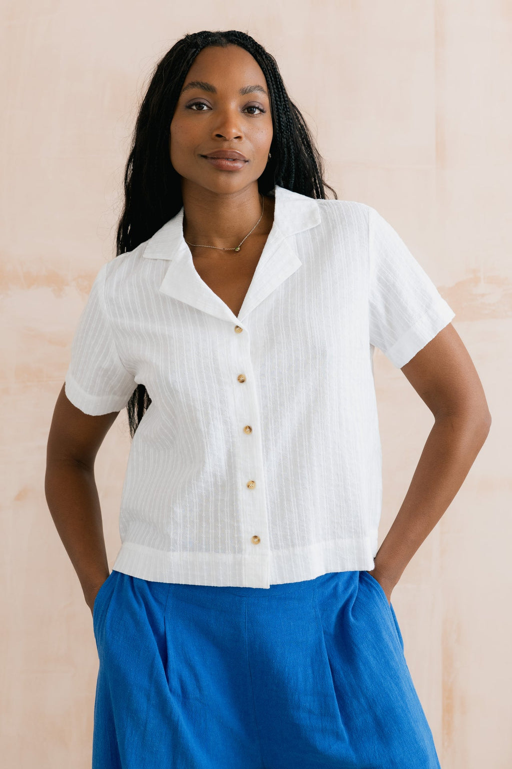 Lily and Me Pippa Embroidered Cotton Shirt White