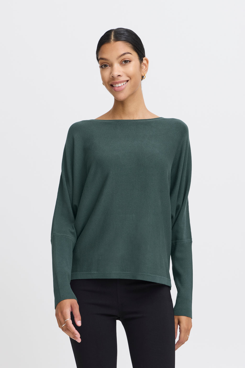 B young Bymmorla Batwing Jumper-Knitwear-White finn