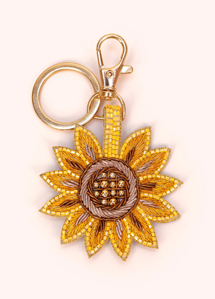 Powder Summer Sunflower Keyring-Powder-White finn