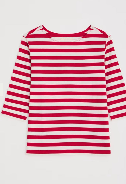 Seasalt Sailor 3/4 Sleeve Top in Scallion Scarlet