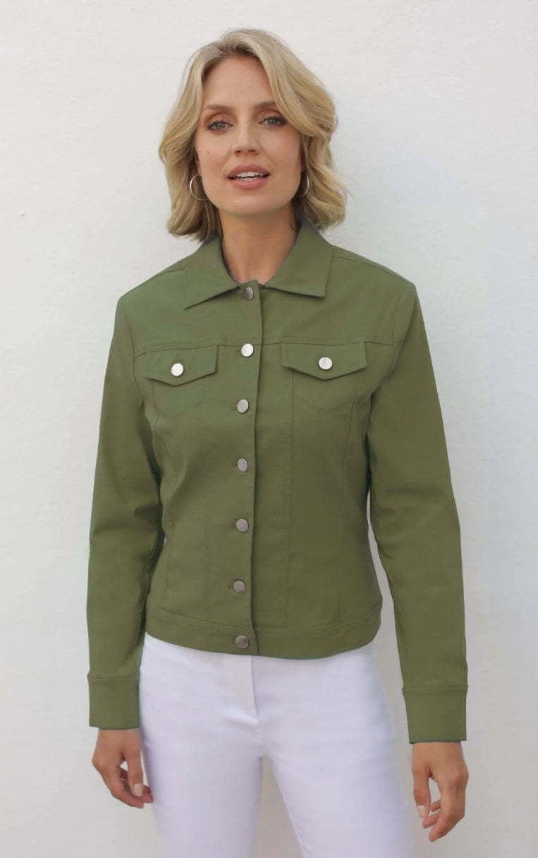 Pomodoro Bengaline Jean Jacket-Coats & Jackets-White finn