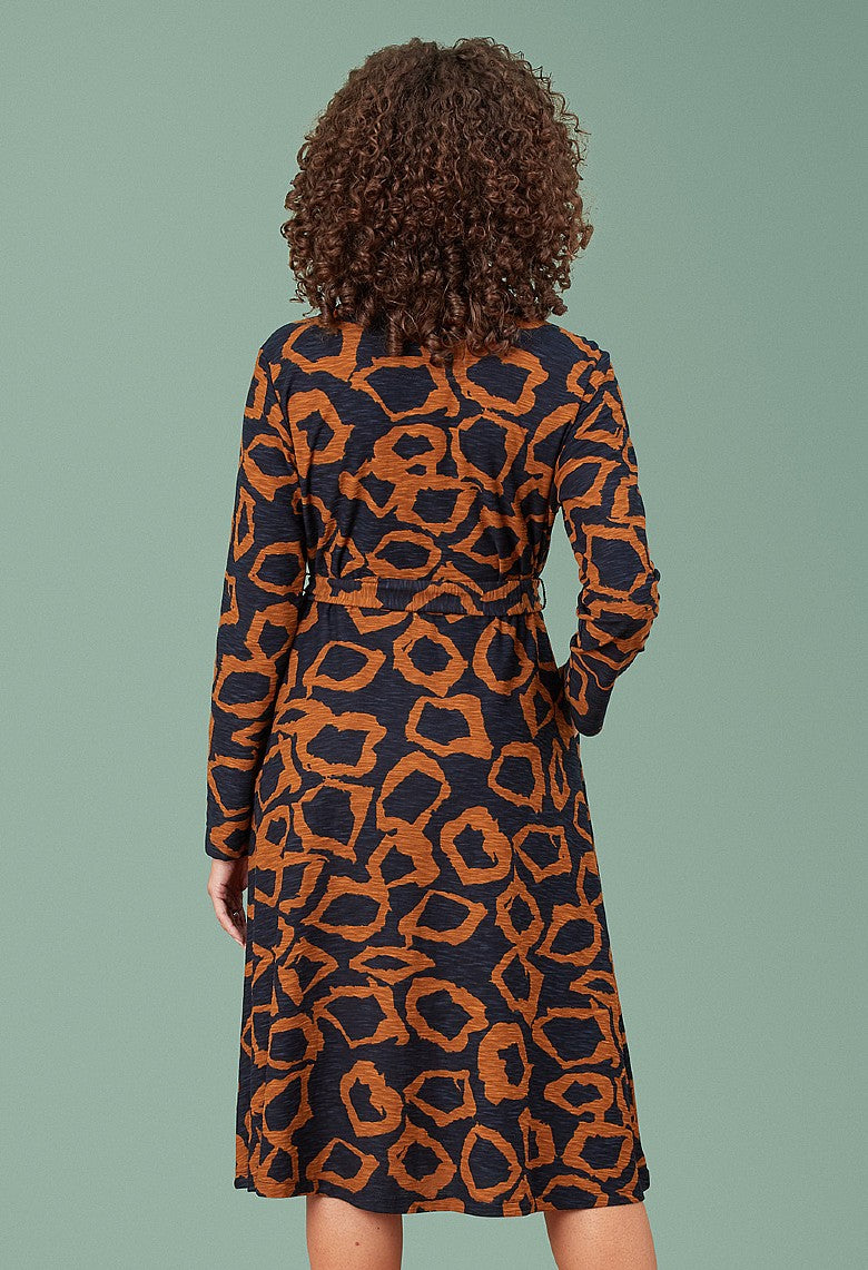 Adini Animal Spot Sasha Dress - Navy