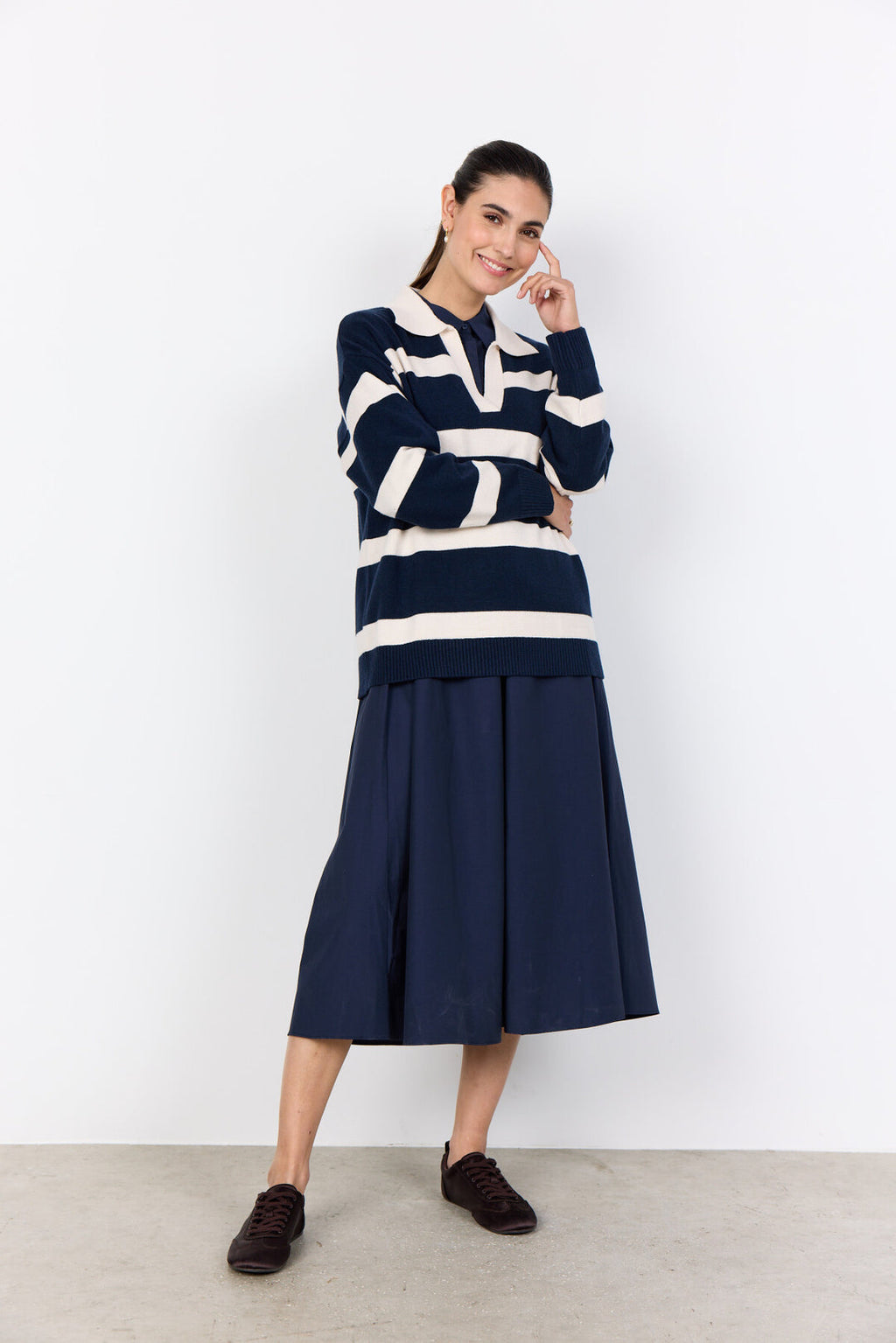 Soya Concept Kanita Stripe 32 Pullover-Soya Concept-White finn