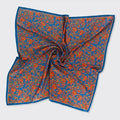 Maeve Floral Square Scarf - Teal/Rust