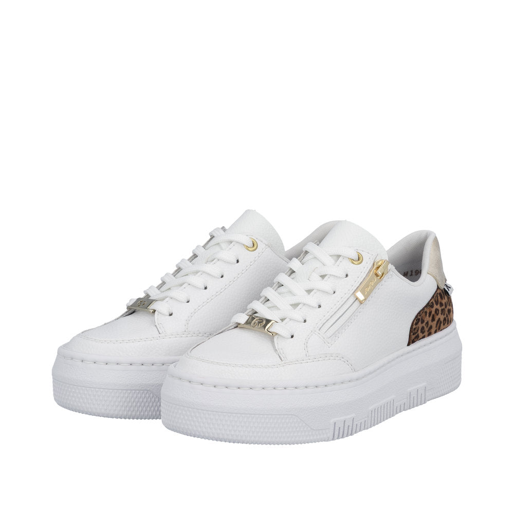 Rieker White Contrast Trainer M1900-Rieker-White finn
