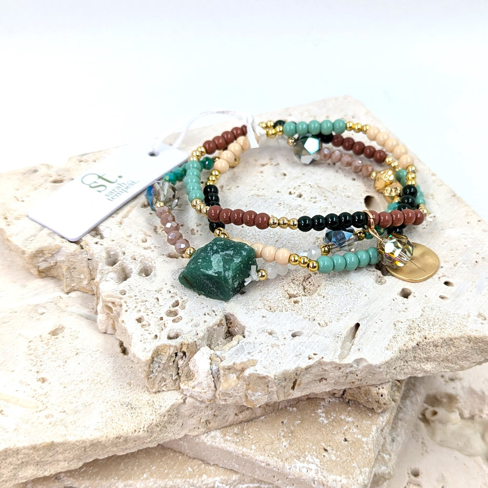 Luxury beaded bracelet Green Mix HZ091H