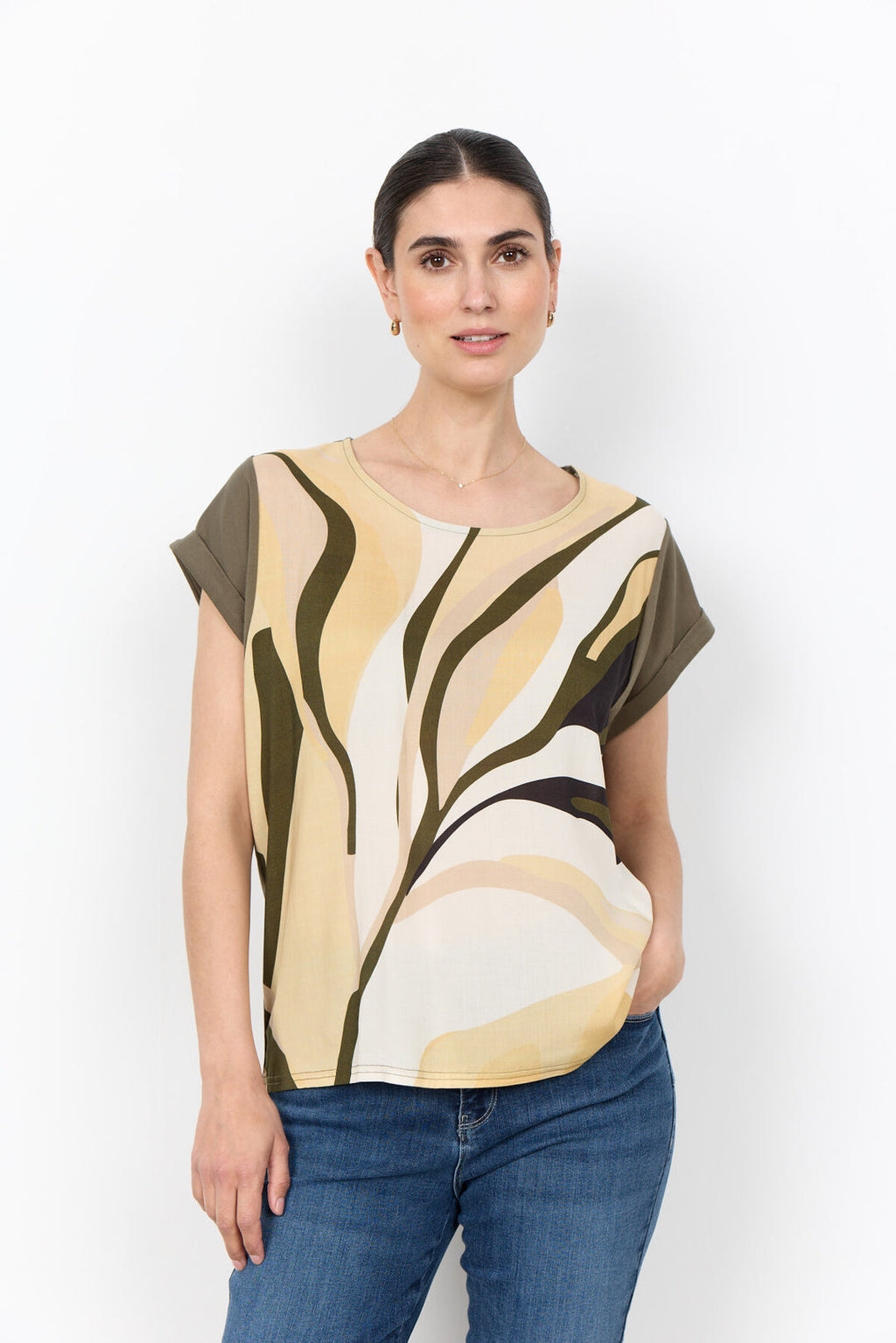 Soya Concept  SC-GAIL Top Leaf Print
