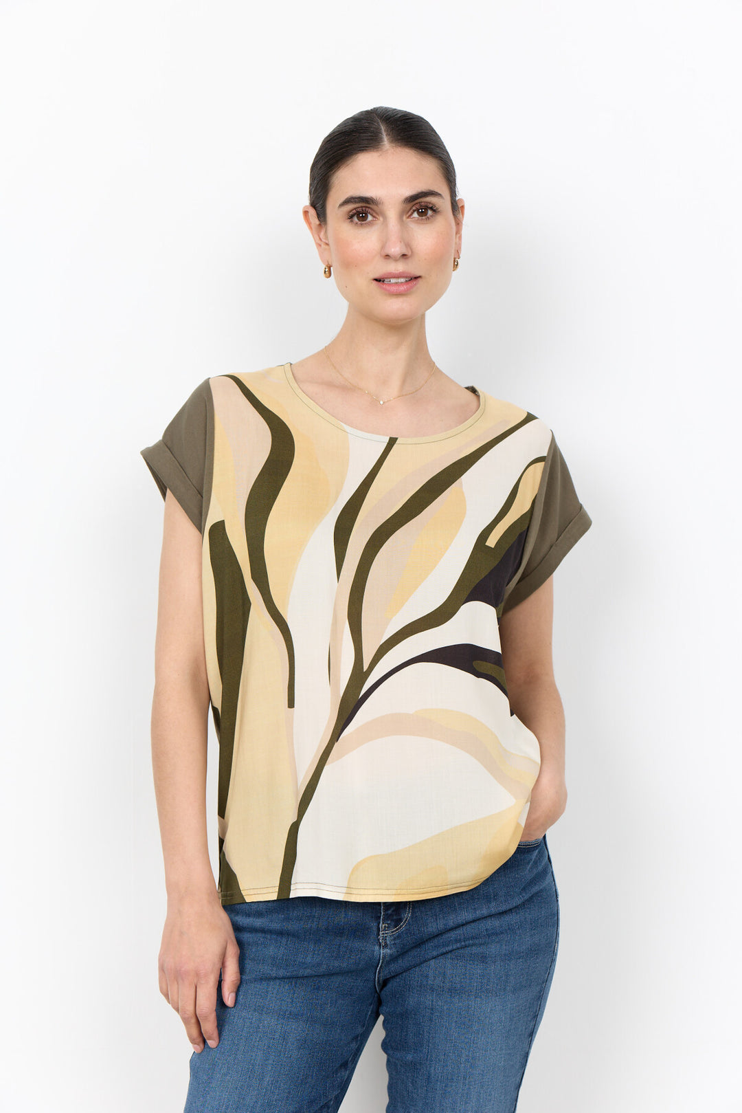 Soya Concept  SC-GAIL Top Leaf Print