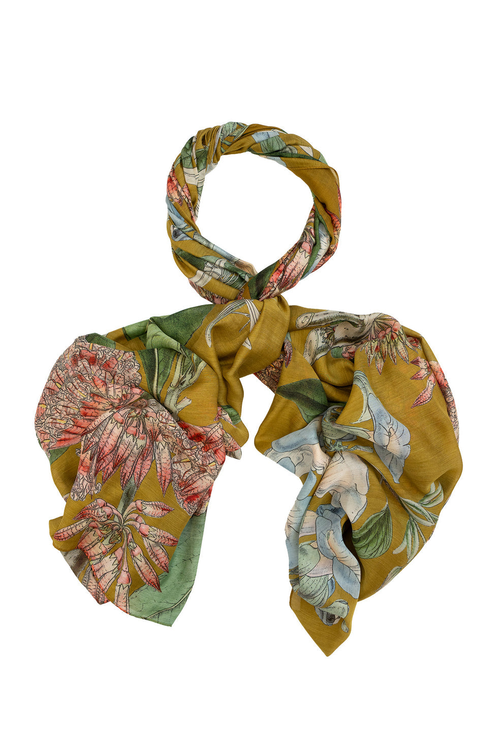 One Hundred Stars Rhodoleia Gold Scarf