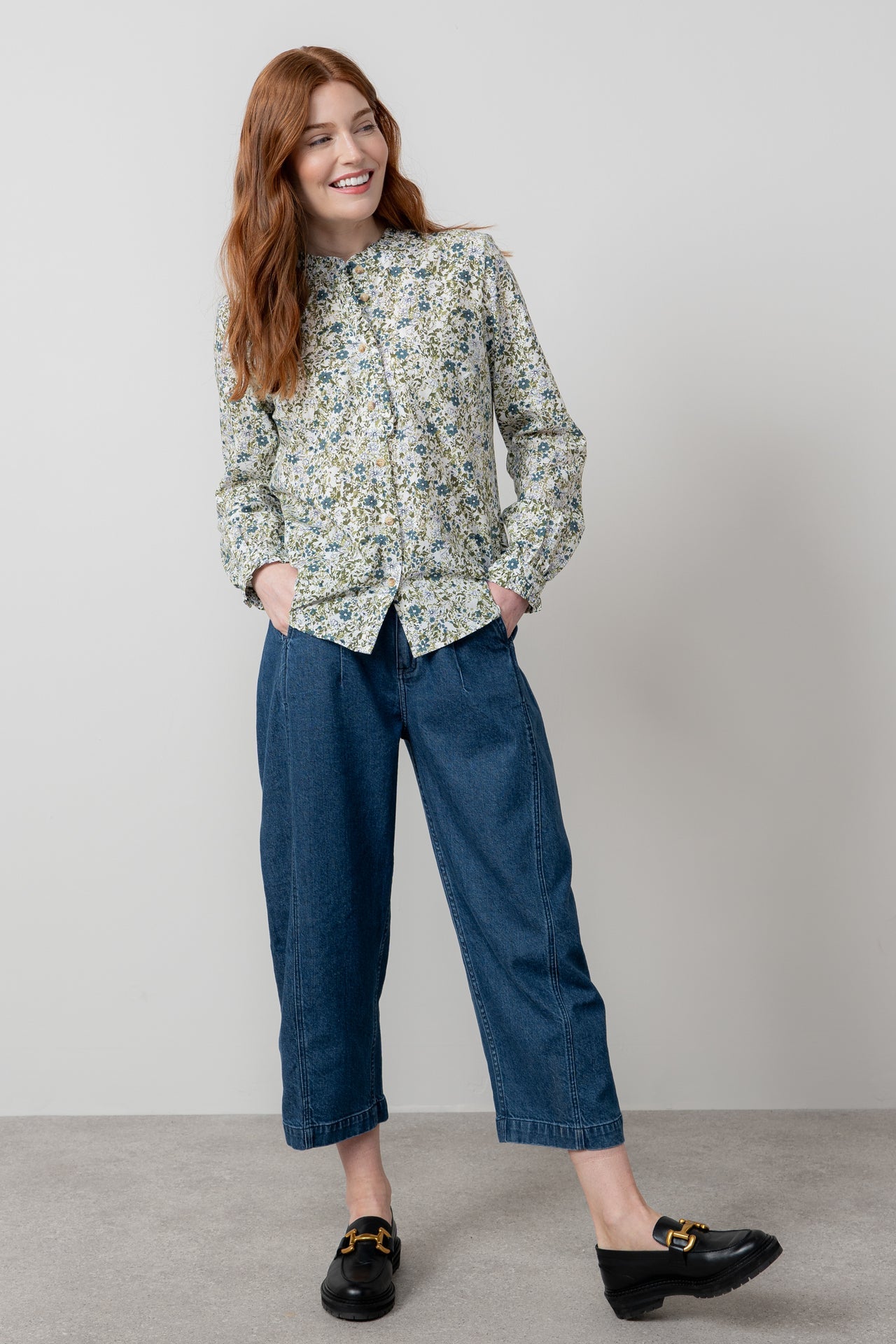 Lily and Me Rachel Frill Blouse Harvest-White finn