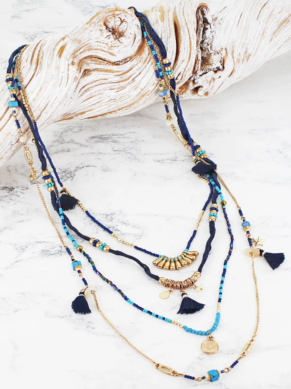 Susie Blue Necklace Ay1510-White finn