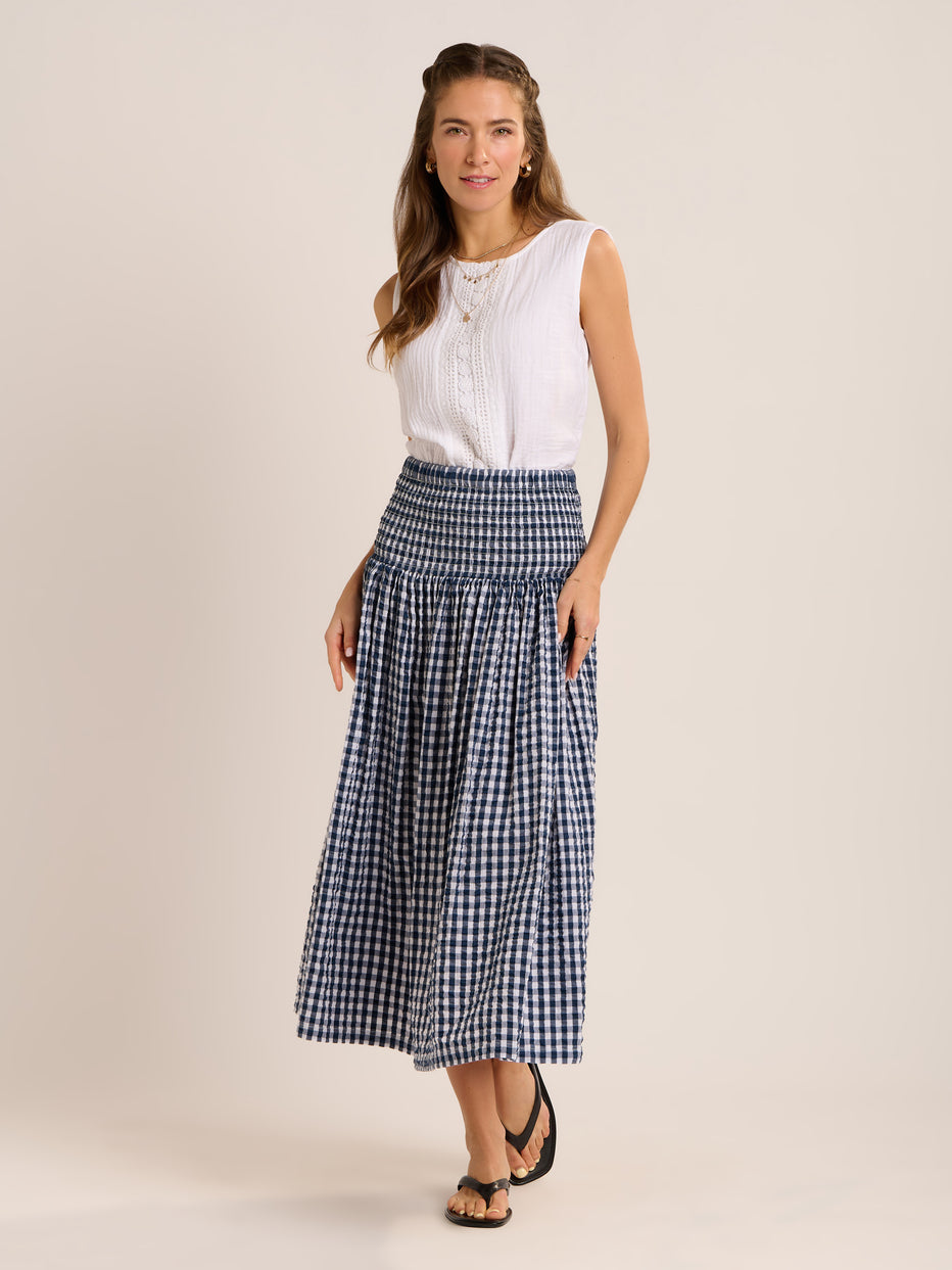 Brakeburn Lilly Double Cloth Sleeveless Blouse
White