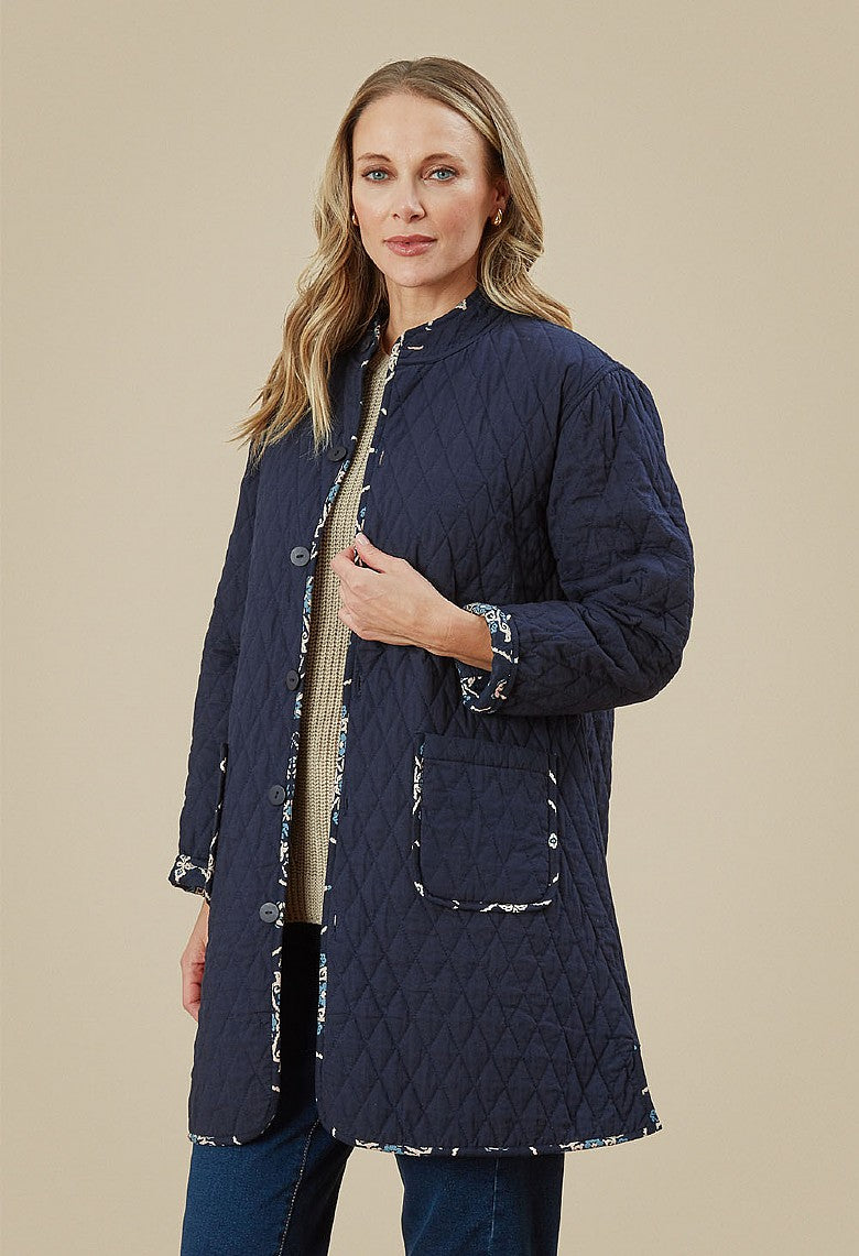 FREYA REVERSIBLE QUILTED COAT CELINE-Coats & Jackets-White finn