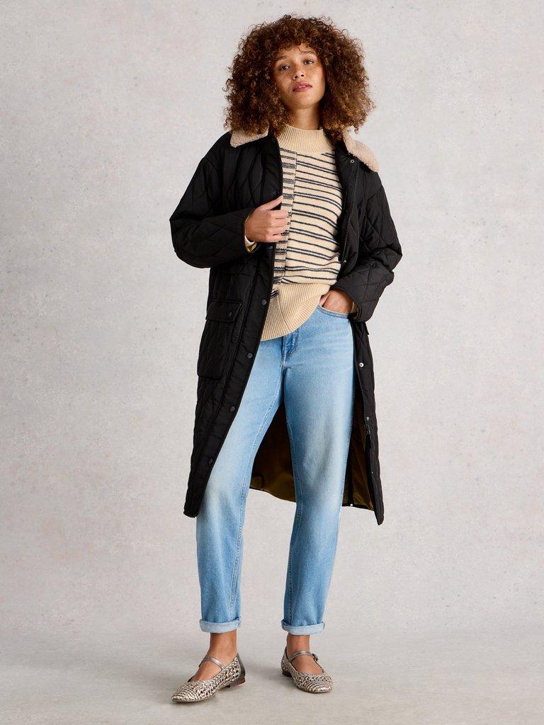 White Stuff MIX STRIPE STAND NK JUMPER-Jumper-White finn