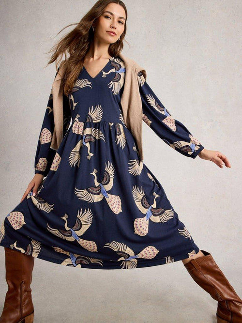 White Stuff Leah Notch Neck Jersey Dress