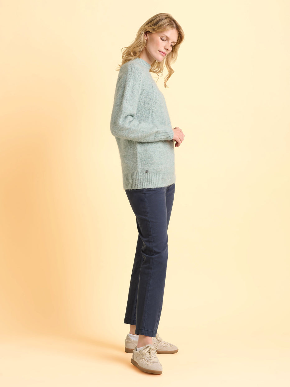 Brakeburn Mist Jumper-Knitwear-White finn