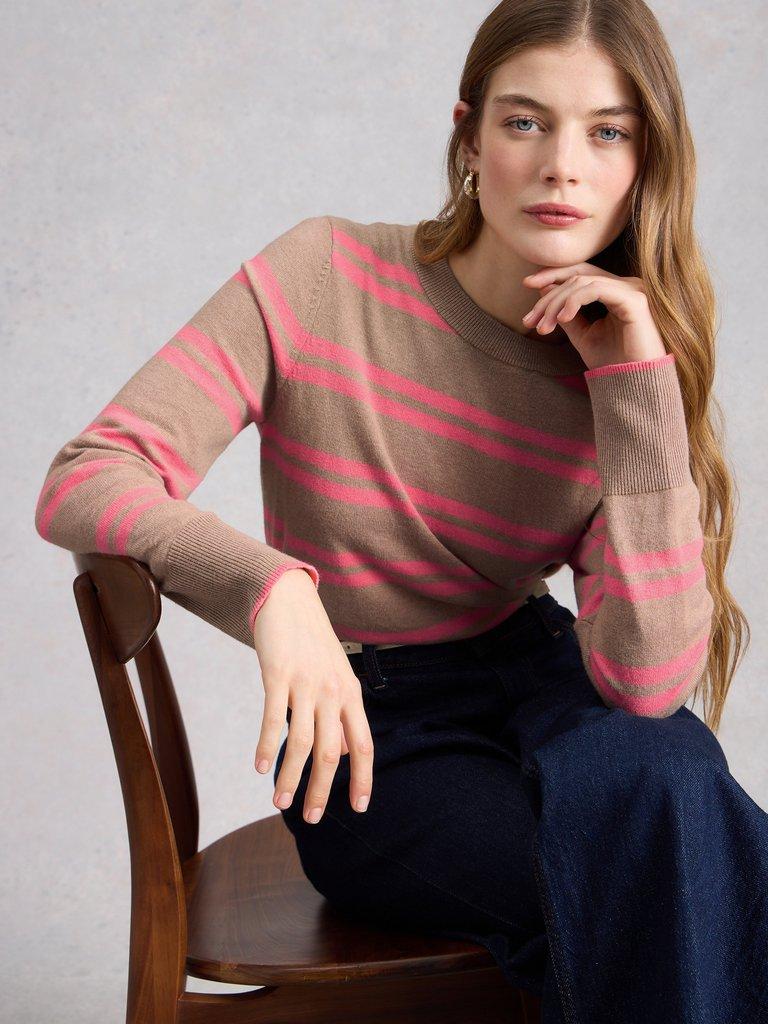 White Stuff KATIE STRIPE JUMPER-White Stuff-White finn