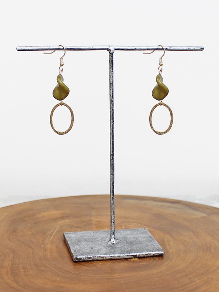 Beaten Ring Drop Earrings AY6603