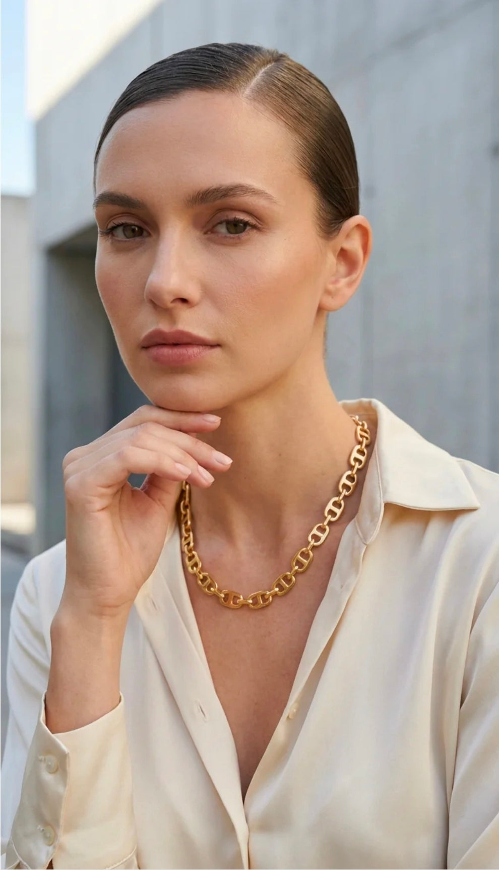 Envy 4872 Short link necklace-Envy-White finn