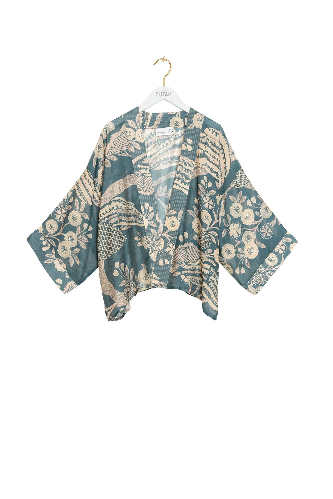 One Hundred Stars Rosa Blue Kimono