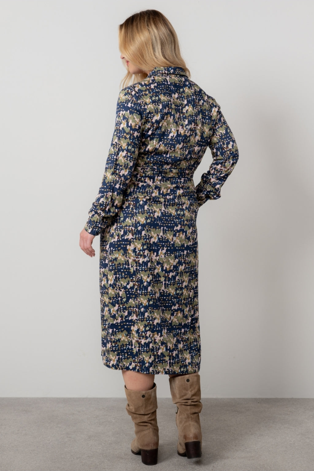 Lily and Me Anya Midi Shirt Dress Clover-White finn