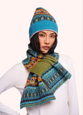 Powder Fair Isle Scarf, Teal Mix