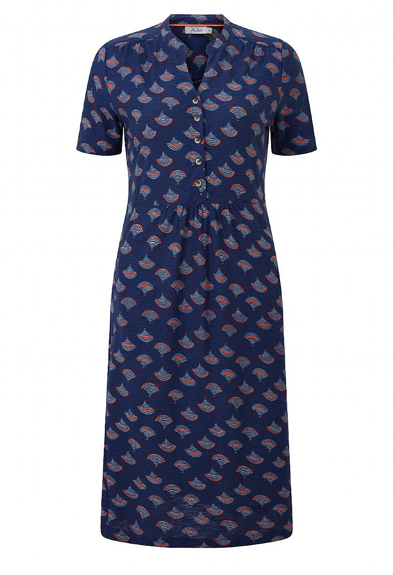 Adini Summer Fan Petunia Dress - Evening Blue