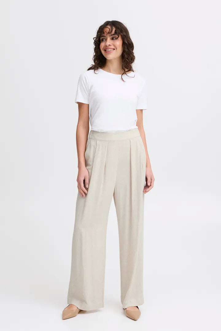 Fransa Fratel Trousers-Trouser-White finn