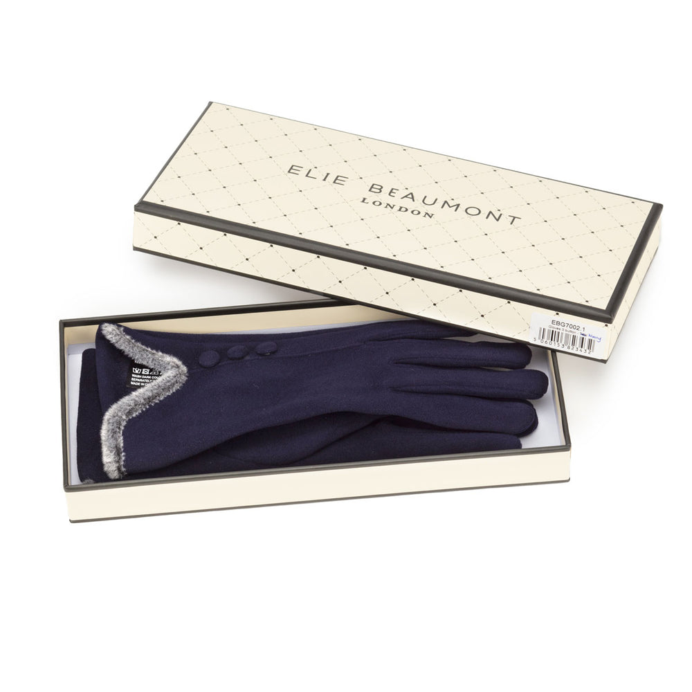 Ellie Beaumont 3 Button Suede Glove-Gloves-White finn