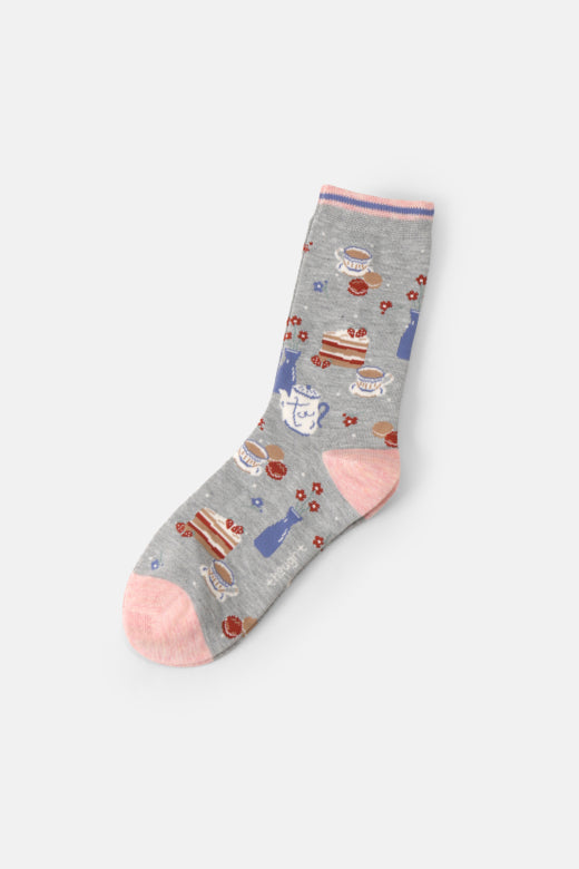Thought Tea and Cake Organic Cotton Socks in Cake Slice Box