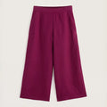 Merrivale linen culottes in a vibrant magenta, featuring a wide cropped leg, elasticated back, and side pockets.