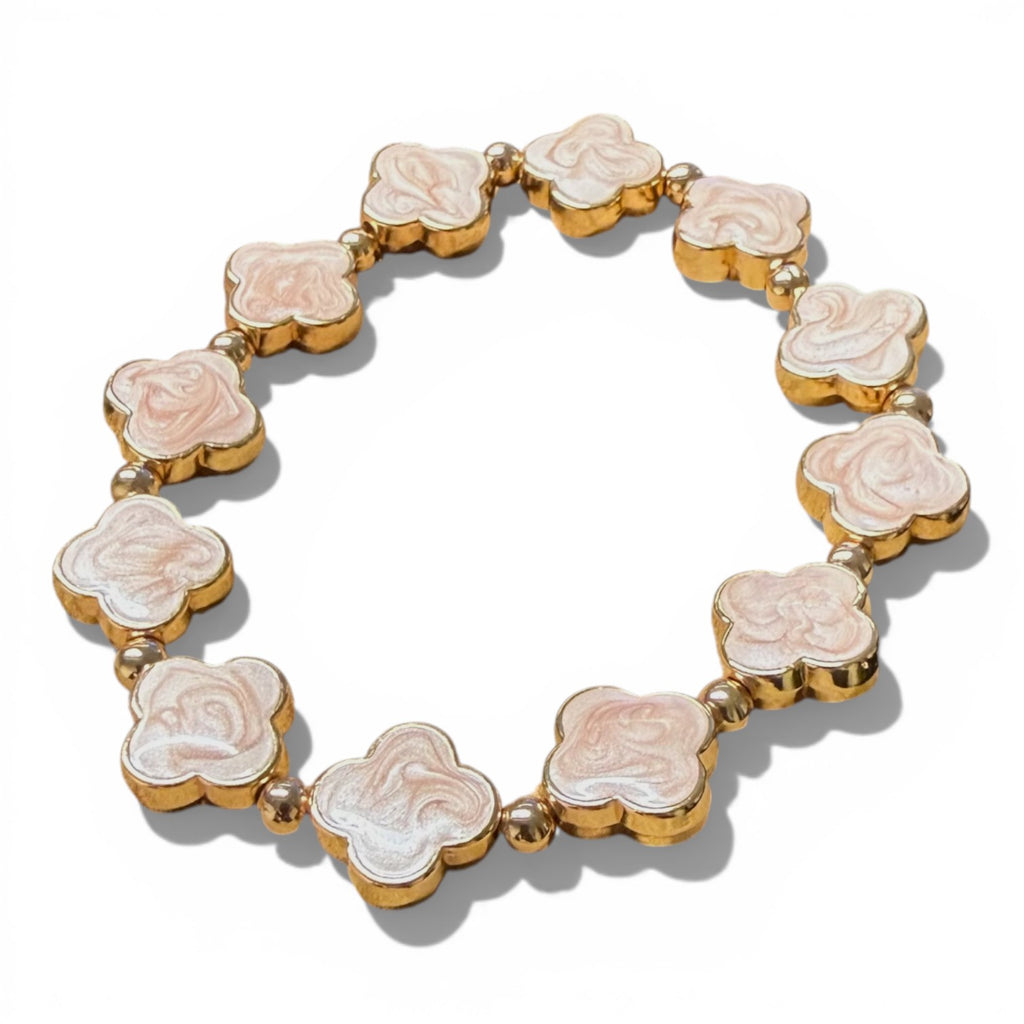 Jess and lou Clover Pearlescent Bracelet BR248-Jess and Lou-White finn