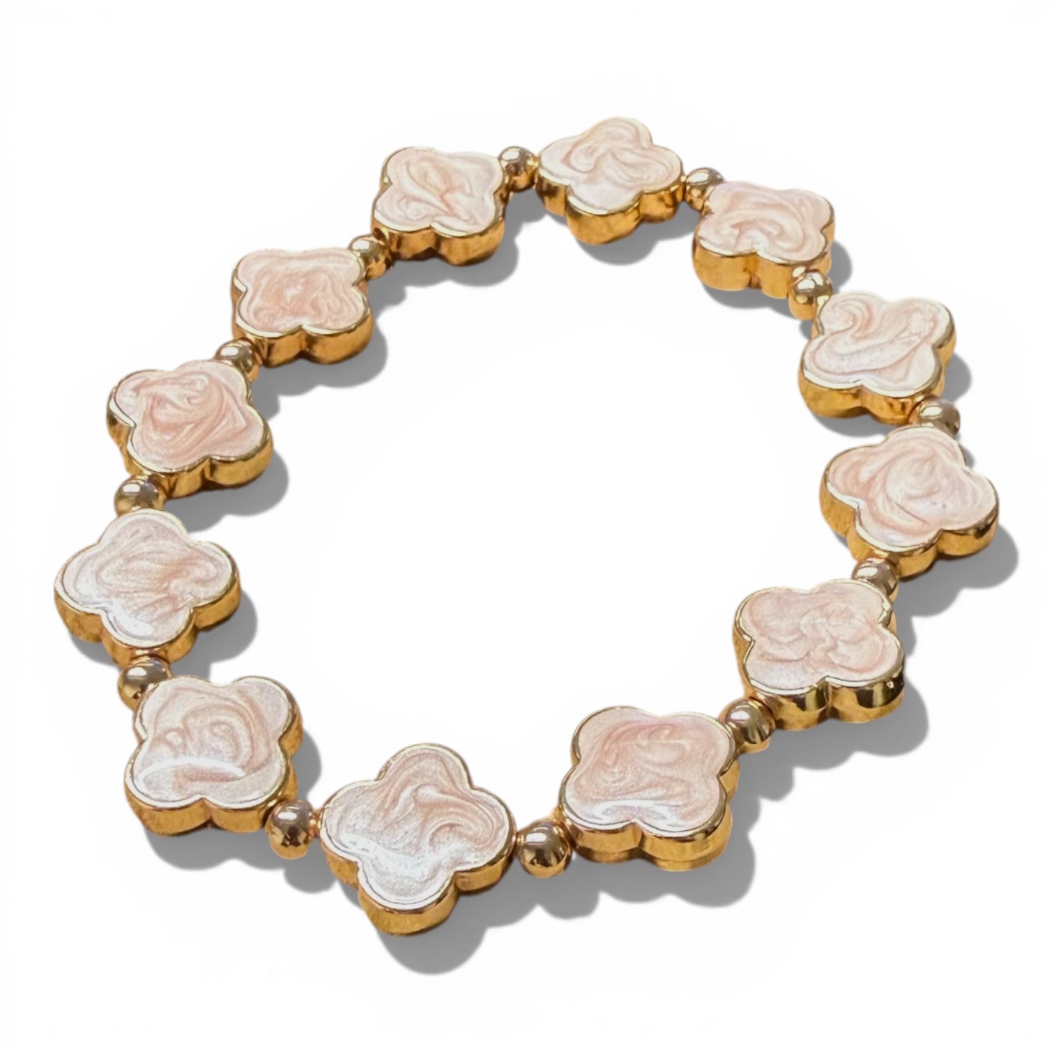 Jess and lou Clover Pearlescent Bracelet BR248-Jess and Lou-White finn