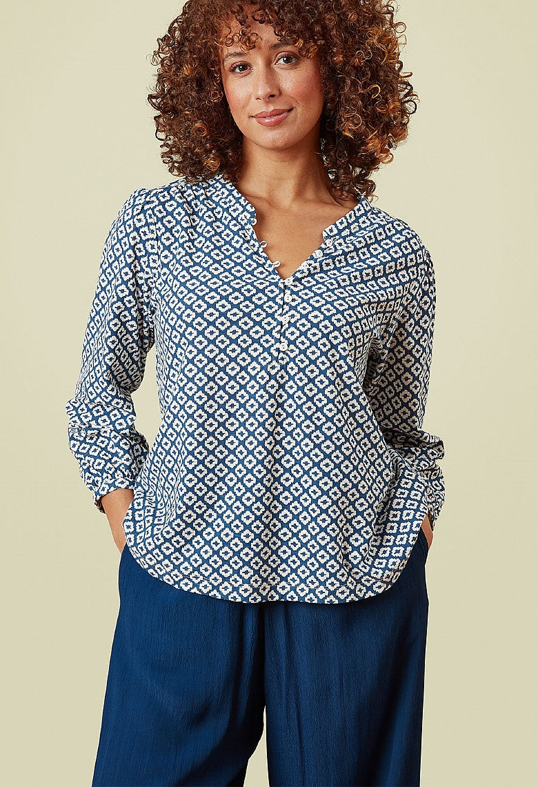 Adini Ikat Tile Raya Top - Riviera-Adini-White finn