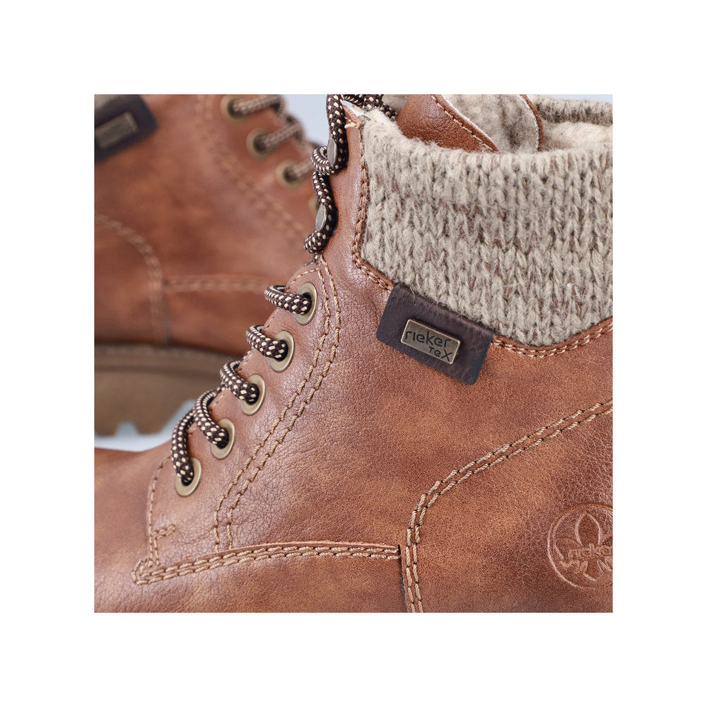 Rieker Tan Ankle Boot 73220-Footwear-White finn