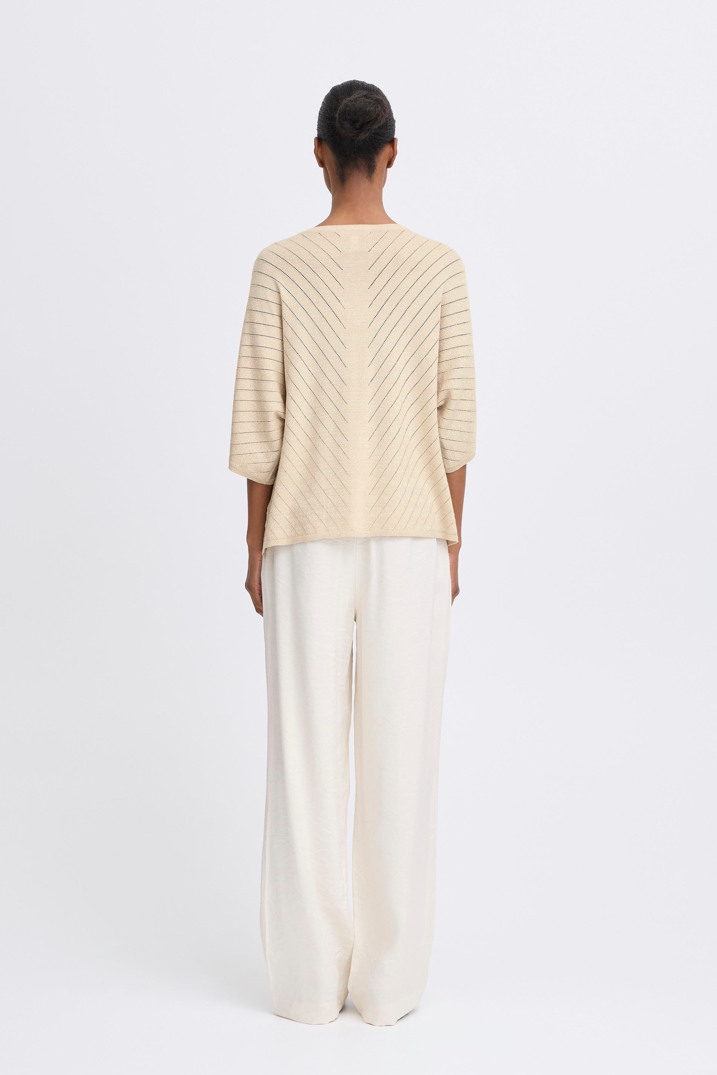 B young Bymobbe V-neck Jumper-Knitwear-White finn
