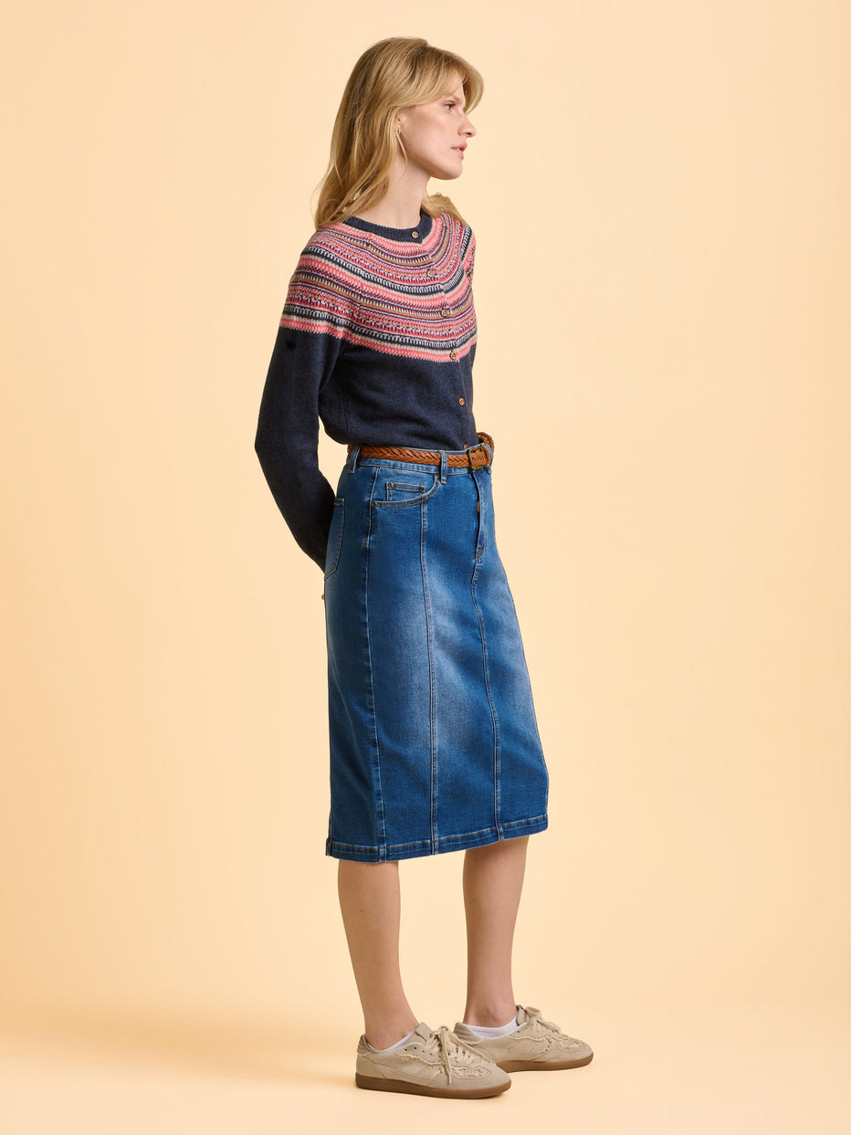 Brakeburn Deepwater Fairisle Cardigan-Cardigan-White finn