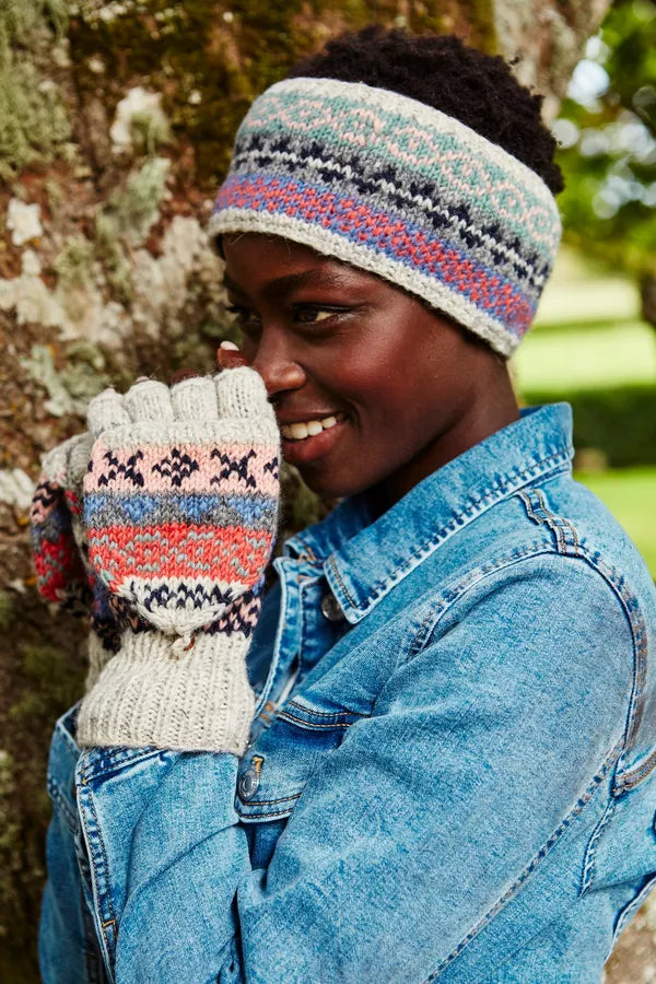 Pachamama Classic Fairisle Headband Oatmeal-Headband-White finn