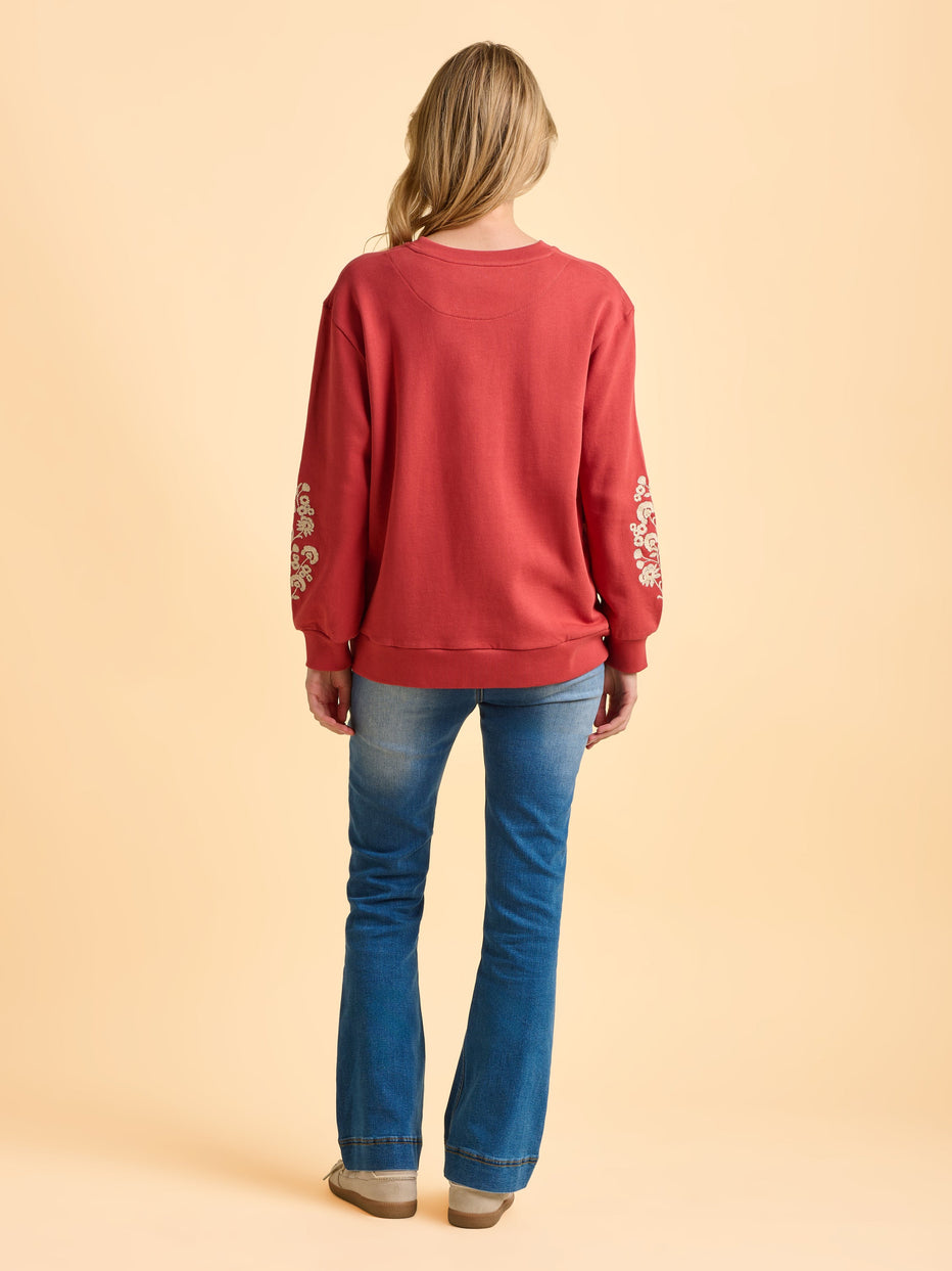 Brakeburn Ferndown Crewneck Sweatshirt-Shirts & Tops-White finn